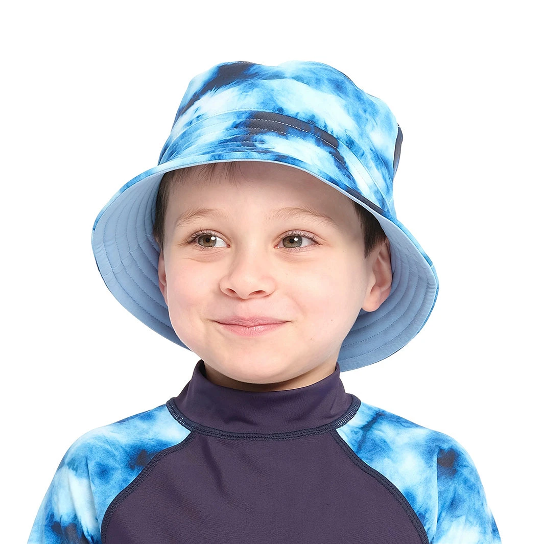 Infant Blue Tie Dye Bucket Swim Hat 3 Infant Blue Tie Dye Bucket Swim Hat