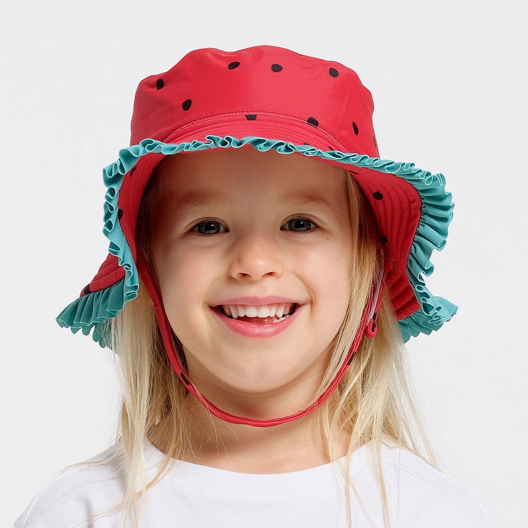 Toddler Watermelon Bucket Swim Hat 3 Toddler Watermelon Bucket Swim Hat