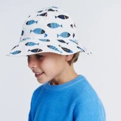 Levi Bucket Hat - Blue Fish