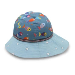 Stevie Souwester Hat - Fish -Cancer Council Supplies Shop PK008TurquoisewithFishIMG 9847