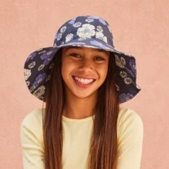 Tammy Bucket Hat - Navy -Cancer Council Supplies Shop PK013TAMMY NAVYFLORAL