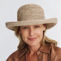 Classic Breton Hat - Mixed Camel -Cancer Council Supplies Shop R35LMixCamelCLASSICModel 5