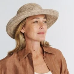 Classic Breton Hat - Mixed Camel -Cancer Council Supplies Shop R35LMixCamelCLASSICModel 6