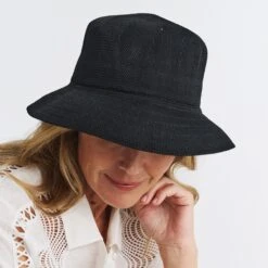 Tamzin Bucket Hat - Black -Cancer Council Supplies Shop R36LBlackTAMZINModel 1