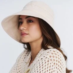 Essential Traveller Hat - Natural -Cancer Council Supplies Shop R52NaturalTRAVELLERModel 6
