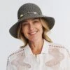 Bohemian Bucket Hat - Charcoal -Cancer Council Supplies Shop RL30CharcoalBOHEMIANModel 7