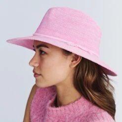 Jacqui Mannish Hat - Candy Pink -Cancer Council Supplies Shop RL73CandyPinkJACQUIModel 7