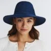 Jacqui Mannish Hat - Navy -Cancer Council Supplies Shop RL73NavyJACQUIFrontModel