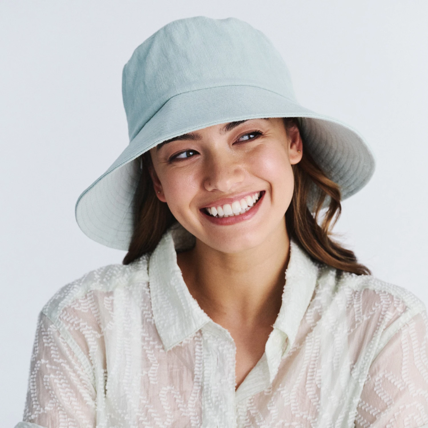 Sadie Linen Bucket Hat - Seafoam 3 Sadie Linen Bucket Hat - Seafoam