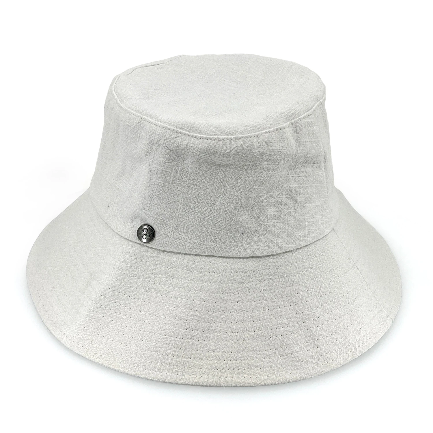 Sadie Linen Bucket Hat - White 5 Sadie Linen Bucket Hat - White - Image 3