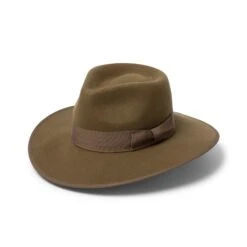 Hallie Felt Fedora Hat - Khaki