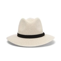 Outback Lightweight Fedora Hat - Ivory/Black -Cancer Council Supplies Shop RM733IvoryBlackfront