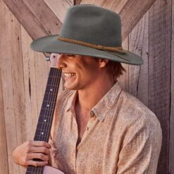 Blake Felt Fedora Hat - Gunmetal Grey -Cancer Council Supplies Shop RM902 Blake GunMetalGrey Acopy